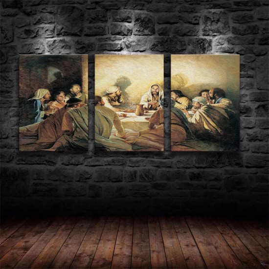 3Pc Wood Frame Suit Canvas Poster Artwork Ready To Hang Last Supper Close-up Of Jesus Painting On Canvas Wall Art Poster Canvas Living Room Farmhouse Wall Hanging Decor 3Pc Wood Frame Suit Canvas Poster Artwork Ready To Hang Last Supper Close-up Of Jesus Painting On Canvas Wall Art Poster Canvas Living Room Farmhouse Wall Hanging Decor
