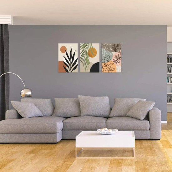 With Frame Set Of 3 Canvas Poster Ready To Hang Abstract Bohemian Floral Canvas Poster 3Pcs 24inchx36inch/60cmx90cm With Framed Canvas painting