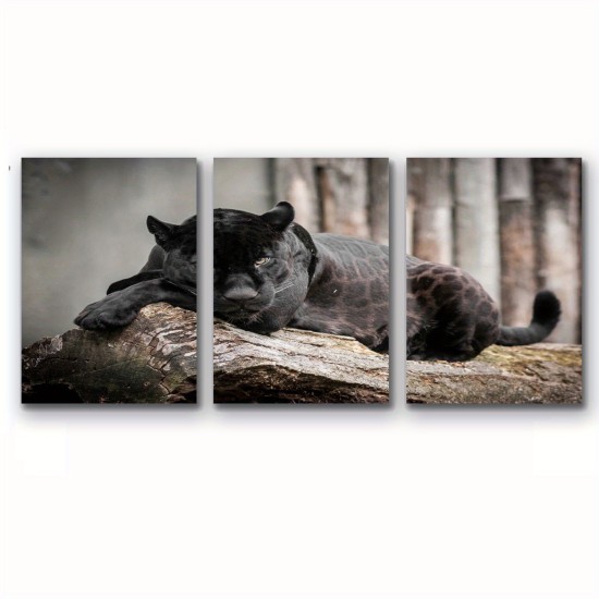 3Pc Wooden Inner Frame Canvas Painting Artwork Wall Art Hanging Animal Panther Panther Poster Canvas Printing Wall Art Painting Bedroom Home Office Decorations 3Pc Wooden Inner Frame Canvas Painting Artwork Wall Art Hanging Animal Panther Panther Poster Canvas Printing Wall Art Painting Bedroom Home Office Decorations