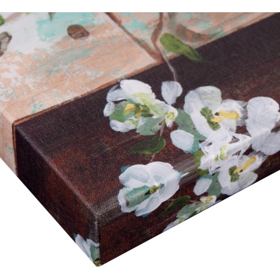 Farmhouse Wall Art Blooms In Mason Jar Floral Wrapped Canvas 24" x 36" Farmhouse Wall Art Blooms In Mason Jar Floral Wrapped Canvas 24" x 36"