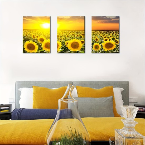 3Pcs Sunflower Wall Art Canvas Decor For Indoor Modern Home Decoration Prints Sunflower Painting Yellow Pictures Artwork Decor For Bathroom Living Room Bedroom Kitchen No Framed 3Pcs Sunflower Wall Art Canvas Decor For Indoor Modern Home Decoration Prints Sunflower Painting Yellow Pictures Artwork Decor For Bathroom Living Room Bedroom Kitchen No Framed
