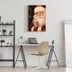 Wooden Frame Christmas Painting Cloth Mural-Santa Portrait Painting Printing Holiday Decoration Living Room Bedroom Furnishing Decoration
