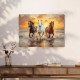 1Pc Canvas Art Wooden Inner Frame Canvas Wall Art Of Running Horses on the Beach Woven Wooden Frame Suitable For Christmas Birthday Graduation Bachelor Party School Opening-Ready To Hang Room Bathroom Kitchen Decoration Christmas Decorations Clearance
