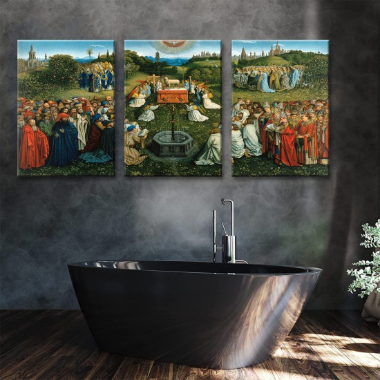 3 Pieces Wood Frame Canvas Art Mural Ready To Hang Ghent Altar Worship Canon Lamb Poster Room Decoration Art Stretch And Frame Ready To Hang Pictures Room Decoration Art Stretch And Frame Ready To Hang 3 Pieces Wood Frame Canvas Art Mural Ready To Hang Ghent Altar Worship Canon Lamb Poster Room Decoration Art Stretch And Frame Ready To Hang Pictures Room Decoration Art Stretch And Frame Ready To Hang