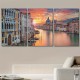3 Piece Canvas Wall Art - Venice. Image Of GrAnd Canal in Venice with Santa Maria Della Salute Basilica - Modern Home Art 3 Piece Canvas Wall Art - Venice. Image Of GrAnd Canal in Venice with Santa Maria Della Salute Basilica - Modern Home Art