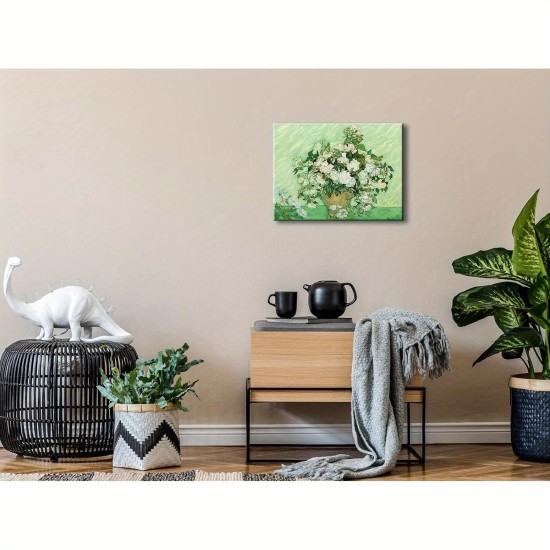 1Pc Framed Art Vase with Pink Roses by Van Flowers Oil Paintings Reproductions Modern Canvas Prints Artwork Abstract Floral Pictures Printed On Canvas Wall Art For Bedroom Home Decorations 1Pc Framed Art Vase with Pink Roses by Van Flowers Oil Paintings Reproductions Modern Canvas Prints Artwork Abstract Floral Pictures Printed On Canvas Wall Art For Bedroom Home Decorations