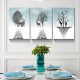 3Pc Wooden Inner Frame Canvas Painting Art Elk And Dead Tree Snow Scene Art Paintings Simple Christmas Pattern Artwork Wall Painting Living Room Bedroom Bathroom Office Corridor Wall Decoration Hanging Directly