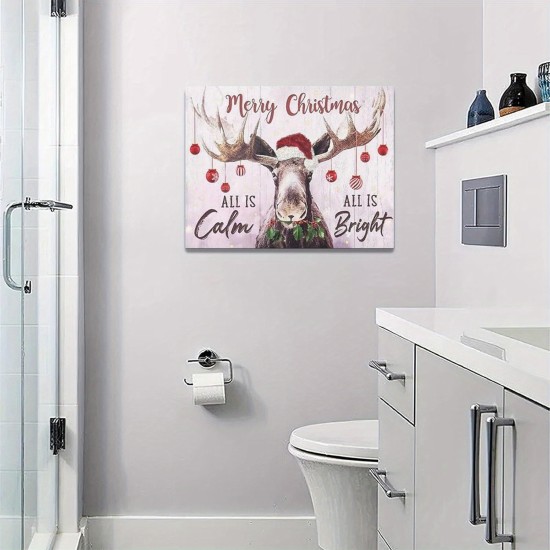 Holiday Reindeer Christmas Canvas Wall Art-Country Style Home Bedroom Or Office Decorations Holiday Reindeer Christmas Canvas Wall Art-Country Style Home Bedroom Or Office Decorations
