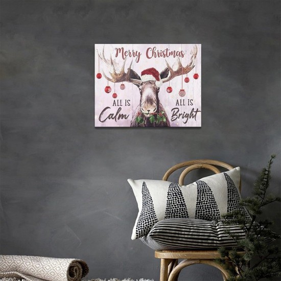 Holiday Reindeer Christmas Canvas Wall Art-Country Style Home Bedroom Or Office Decorations Holiday Reindeer Christmas Canvas Wall Art-Country Style Home Bedroom Or Office Decorations