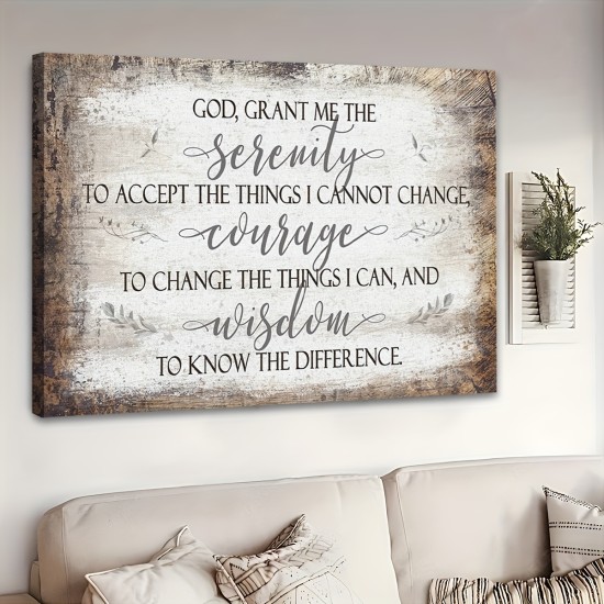 1Pc Framed Canvas Poster Rustic Serenity Prayer Painting Canvas Wall Art Artwork Wall Painting For Gift Bedroom Office Living Room Cafe Bar Wall Decor Home And DormiTory Decoration Ready To Hang (Out Of the box)Wooden Frame 1Pc Framed Canvas Poster Rustic Serenity Prayer Painting Canvas Wall Art Artwork Wall Painting For Gift Bedroom Office Living Room Cafe Bar Wall Decor Home And DormiTory Decoration Ready To Hang (Out Of the box)Wooden Frame