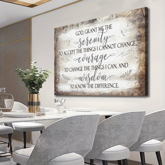 1Pc Framed Canvas Poster Rustic Serenity Prayer Painting Canvas Wall Art Artwork Wall Painting For Gift Bedroom Office Living Room Cafe Bar Wall Decor Home And DormiTory Decoration Ready To Hang (Out Of the box)Wooden Frame 1Pc Framed Canvas Poster Rustic Serenity Prayer Painting Canvas Wall Art Artwork Wall Painting For Gift Bedroom Office Living Room Cafe Bar Wall Decor Home And DormiTory Decoration Ready To Hang (Out Of the box)Wooden Frame