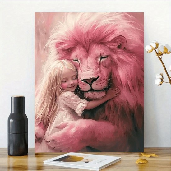 1Pc Canvas Inner Wooden Frame 1Pc Pink Lion And Girl Canvas Art Print Wooden Fantasy Style Cute Dreamy Athetic Wall Decor For Wedding Halloween Bachelor Party Graduation Anniversary Office Suppli 1Pc Canvas Inner Wooden Frame 1Pc Pink Lion And Girl Canvas Art Print Wooden Fantasy Style Cute Dreamy Athetic Wall Decor For Wedding Halloween Bachelor Party Graduation Anniversary Office Suppli