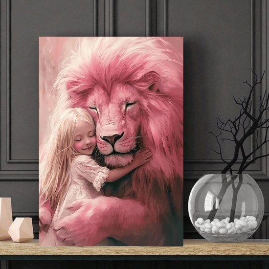 1Pc Canvas Inner Wooden Frame 1Pc Pink Lion And Girl Canvas Art Print Wooden Fantasy Style Cute Dreamy Athetic Wall Decor For Wedding Halloween Bachelor Party Graduation Anniversary Office Suppli 1Pc Canvas Inner Wooden Frame 1Pc Pink Lion And Girl Canvas Art Print Wooden Fantasy Style Cute Dreamy Athetic Wall Decor For Wedding Halloween Bachelor Party Graduation Anniversary Office Suppli