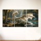 3Pc Wooden Inner Frame Canvas Painting Artwork In The Rest Elegant Dragon Canvas Wall Art Print-Fantasy Forest Dragon Wall Decoration Suitable For Living Room And Bedroom-Mythical Creature Fairy Dragon Hanging Directly