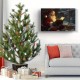 Santa Claus Reading Bible by the Fireplace-Holiday Christmas Painting Cloth Wall Art with Wooden Frame Suitable For Bedroom Living Room And Corridor Decoration 1.5 Inches Thick Perfect Room Decoration