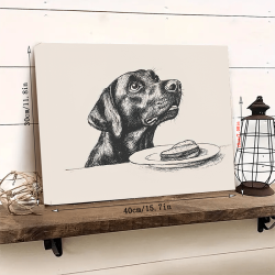 1PC Canvas Art Wooden Inner Frame, Fun Labrador Hound Retro Canvas Art-Home Hanging Picture Decoration, Perfect Holiday Gift For Dog Lovers, Christmas Decorations Clearance