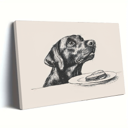 1PC Canvas Art Wooden Inner Frame, Fun Labrador Hound Retro Canvas Art-Home Hanging Picture Decoration, Perfect Holiday Gift For Dog Lovers, Christmas Decorations Clearance