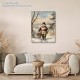1Pc Vintage Snowman Canvas Print Wrapped Wooden Box Mural Holiday Christmas Winter Decoration Flat Canvas With Ready To Hang In Living Room Bedroom Office Restaurant Cafe