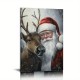 A Painting Of Art Renaissance Style Santa Claus And Deer Canvas Mural-Wooden Frame Holiday Christmas Wall Hanging Decoration Ideal Gift Creating A Classic Holiday Atmosphere A Painting Of Art Renaissance Style Santa Claus And Deer Canvas Mural-Wooden Frame Holiday Christmas Wall Hanging Decoration Ideal Gift Creating A Classic Holiday Atmosphere