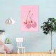 1Pc Framed Canvas Poster XMJJQQ Trendy Disco Ball Print Poster Funky Disco Cherries Art Canvas Pink Cherries Picture Fruit Wall Art Party Theme Bar Cart Wall Art Dorm