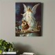 1Pc Framed Religious Canvas Painting Guardian Angel Painting On Canvas Wall Art Inspirational Artwork Wall Canvas Painting For Bathroom Bedroom Office Living Room Home Wall Decor