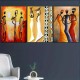 3Pc Wooden Inner Frame Canvas Painting Art Retro Canvas Printed Poster American African Women Canvas Wall Art Paintings Living Room Bedroom Bathroom Office Corridor Kitchen Wall Decoration Artwork Wall Painting