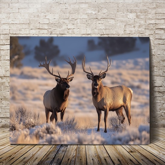 Vintage Christmas Elk And Donkey Deer Canvas Wall Art-Living Room Bedroom Decoration Printed With Wooden Frame-Holiday Home Embellishment (11.8 X15.7 Inches) Vintage Christmas Elk And Donkey Deer Canvas Wall Art-Living Room Bedroom Decoration Printed With Wooden Frame-Holiday Home Embellishment (11.8 X15.7 Inches)