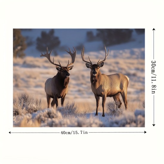 Vintage Christmas Elk And Donkey Deer Canvas Wall Art-Living Room Bedroom Decoration Printed With Wooden Frame-Holiday Home Embellishment (11.8 X15.7 Inches) Vintage Christmas Elk And Donkey Deer Canvas Wall Art-Living Room Bedroom Decoration Printed With Wooden Frame-Holiday Home Embellishment (11.8 X15.7 Inches)
