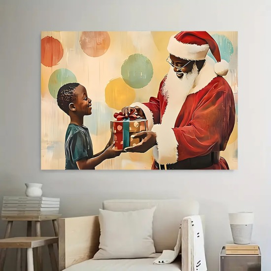 Room Decoration-1 Piece African American Santa Canvas Wall Art -Retro Christmas Decoration -Wood Material -Retro Art Decoration Style -Framed Holiday Wall Poster -Ready To Hang Paintings07 Room Decoration-1 Piece African American Santa Canvas Wall Art -Retro Christmas Decoration -Wood Material -Retro Art Decoration Style -Framed Holiday Wall Poster -Ready To Hang Paintings07
