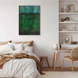 1Pc Canvas inner Wooden Frame Abstract Green And Blue Canvas Wall Art with Wooden Frame International Style Canvas Painting For Bar Decor Christmas Wreath Theme Wall Hanging English Sign & Plaque Ideal For Living Room Bedroom Office