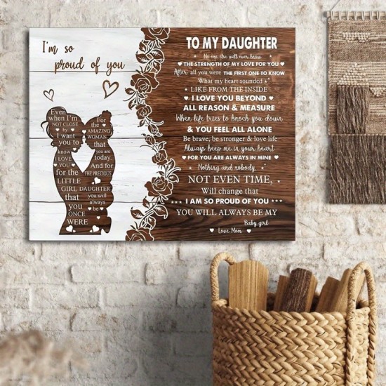 1Pc Canvas Inner Wooden Frame Special Gift For Daughter From Mom I Am So Proud Of You Wrapped Canvas Mother And Daughter Canvas Flower Family Canvas To My Daughter Canvas Wall Art For Gift Bedroom Office Living Room Cafe Bar Home 1Pc Canvas Inner Wooden Frame Special Gift For Daughter From Mom I Am So Proud Of You Wrapped Canvas Mother And Daughter Canvas Flower Family Canvas To My Daughter Canvas Wall Art For Gift Bedroom Office Living Room Cafe Bar Home