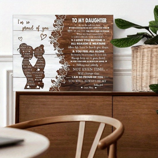 1Pc Canvas Inner Wooden Frame Special Gift For Daughter From Mom I Am So Proud Of You Wrapped Canvas Mother And Daughter Canvas Flower Family Canvas To My Daughter Canvas Wall Art For Gift Bedroom Office Living Room Cafe Bar Home 1Pc Canvas Inner Wooden Frame Special Gift For Daughter From Mom I Am So Proud Of You Wrapped Canvas Mother And Daughter Canvas Flower Family Canvas To My Daughter Canvas Wall Art For Gift Bedroom Office Living Room Cafe Bar Home