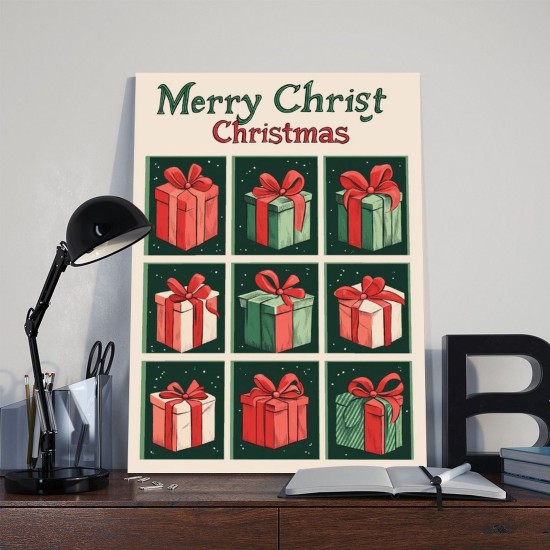Festival Christmas Bowknot Canvas Wall Art-Modern CarToon Poster Home & Office Decorations Perfect Gift Festival Christmas Bowknot Canvas Wall Art-Modern CarToon Poster Home & Office Decorations Perfect Gift