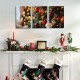 3Pc Wooden Frame F Canvas Painting Artwork Christmas Canvas Painting Printing Christmas Tree And Bell Atmosphere PhoTo Poster Artistic Living Room Bedroom Office Wall Decoration
