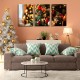 3Pc Wooden Frame F Canvas Painting Artwork Christmas Canvas Painting Printing Christmas Tree And Bell Atmosphere PhoTo Poster Artistic Living Room Bedroom Office Wall Decoration