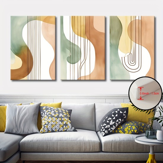 3 Pcs/Set Wooden Framed Canvas Poster Modern Art Curve Color Block Poster Ideal Gift For Bedroom Living Room Corridor Wall Art Wall Decor Winter Decor Wall Decor Room Decoration Wooden Frame - Thickness 0.6inch 3 Pcs/Set Wooden Framed Canvas Poster Modern Art Curve Color Block Poster Ideal Gift For Bedroom Living Room Corridor Wall Art Wall Decor Winter Decor Wall Decor Room Decoration Wooden Frame - Thickness 0.6inch