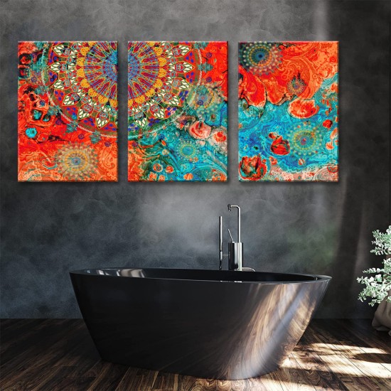 3 Pieces Wooden Frame Wall Art Canvas Painting Can Be Hung Directly Abstract Tribal MAndala Poster Picture Unique Room Decoration Art Printing Stretch And Frame Ready To Hang 3 Pieces Wooden Frame Wall Art Canvas Painting Can Be Hung Directly Abstract Tribal MAndala Poster Picture Unique Room Decoration Art Printing Stretch And Frame Ready To Hang