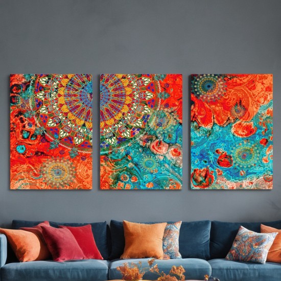 3 Pieces Wooden Frame Wall Art Canvas Painting Can Be Hung Directly Abstract Tribal MAndala Poster Picture Unique Room Decoration Art Printing Stretch And Frame Ready To Hang 3 Pieces Wooden Frame Wall Art Canvas Painting Can Be Hung Directly Abstract Tribal MAndala Poster Picture Unique Room Decoration Art Printing Stretch And Frame Ready To Hang