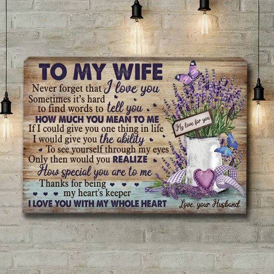 1Pc Lavender Love - Wooden Framed Couple Canvas Print For Bedroom And Living Room Walls - Ready To Hang 11.8inx15.7inch